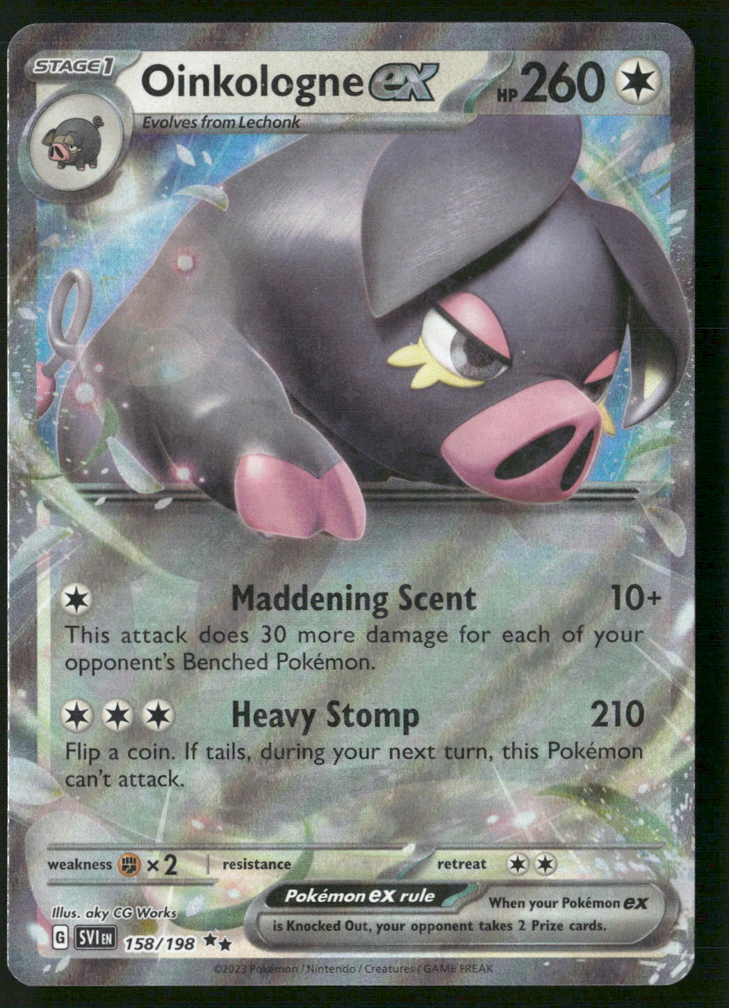 Oinkologne ex 158/198 SV01: Scarlet & Violet Base Set Double Rare NM Pokemon