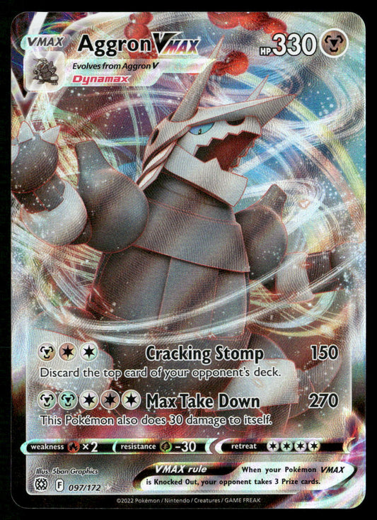Aggron VMAX 097/172 SWSH09: Brilliant Stars Ultra Rare NM Pokemon