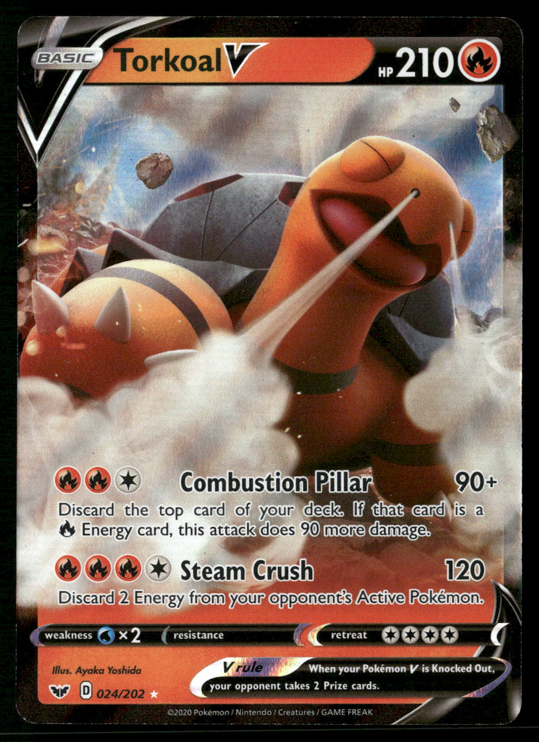Torkoal V 024/202 SWSH01: Sword & Shield Base Set Ultra Rare NM Pokemon