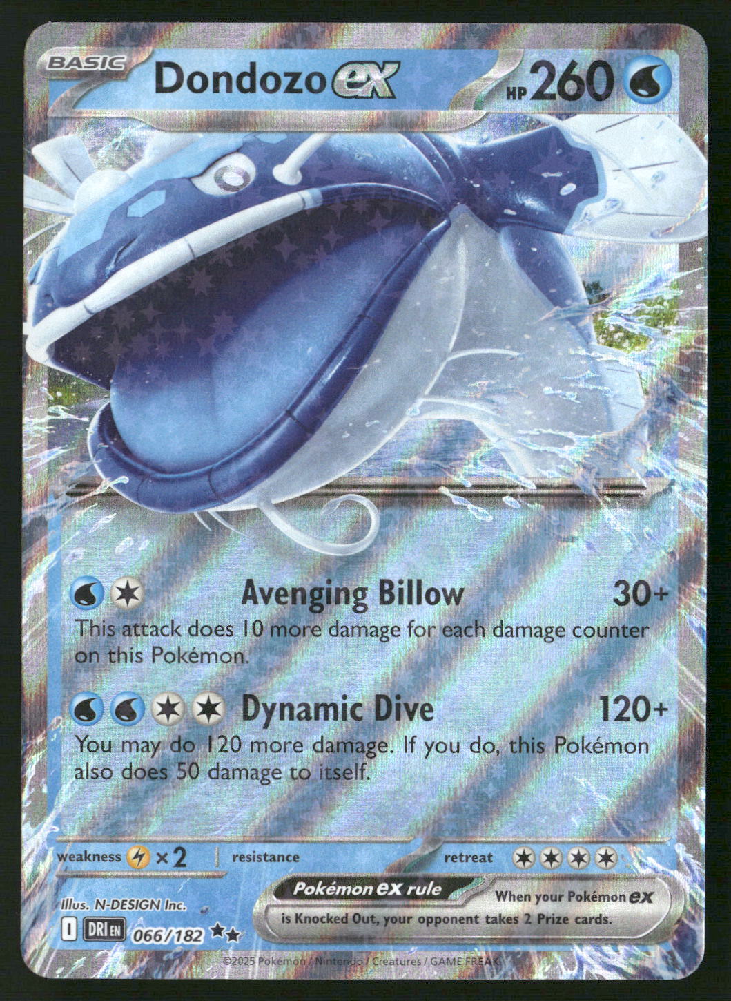 Dondozo ex 066/182 SV10: Destined Rivals Double Rare NM Pokemon