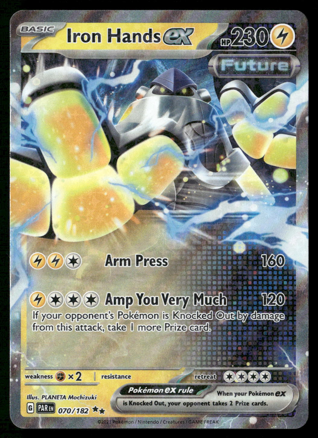 Iron Hands ex 070/182 SV04: Paradox Rift Double Rare NM Pokemon