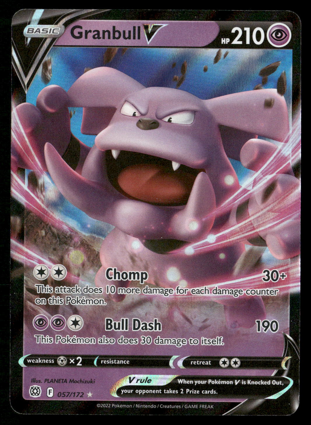 Granbull V 057/172 SWSH09: Brilliant Stars Ultra Rare NM Pokemon