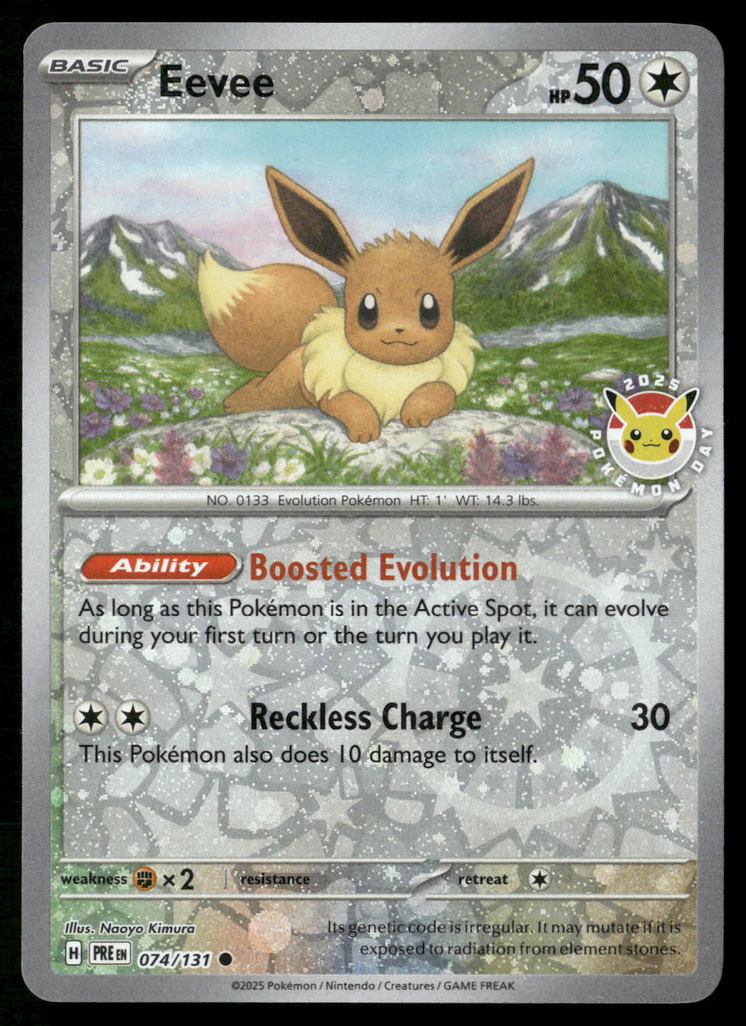 Eevee (Pokemon Day 2025) 074/131 Prismatic Evolutions Promo NM n