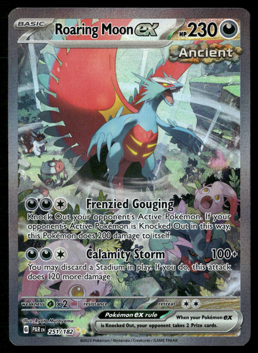 Roaring Moon ex 251/182 SV04: Paradox Rift Special Illustration Rare NM Pokemon