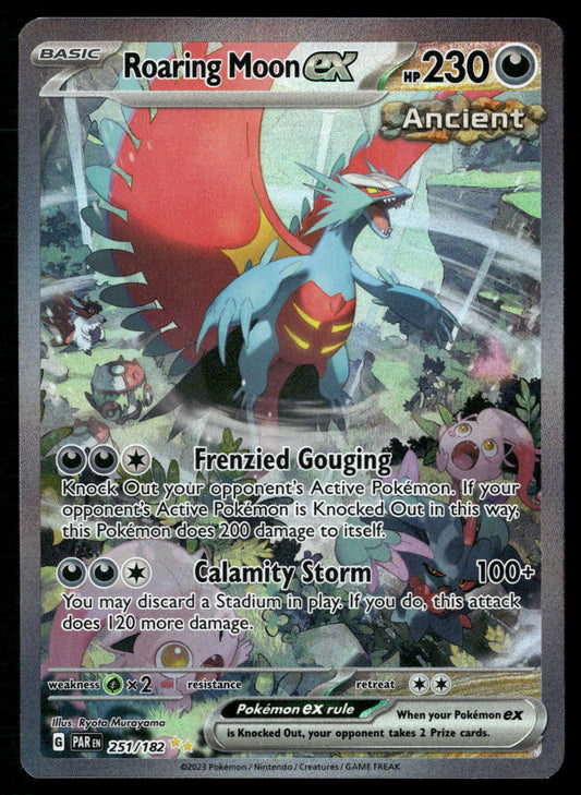 Roaring Moon ex 251/182 SV04: Paradox Rift Special Illustration Rare NM Pokemon