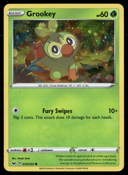 Grookey (Cosmos Holo) 010/202 Blister Exclusives Promo NM Pokemon