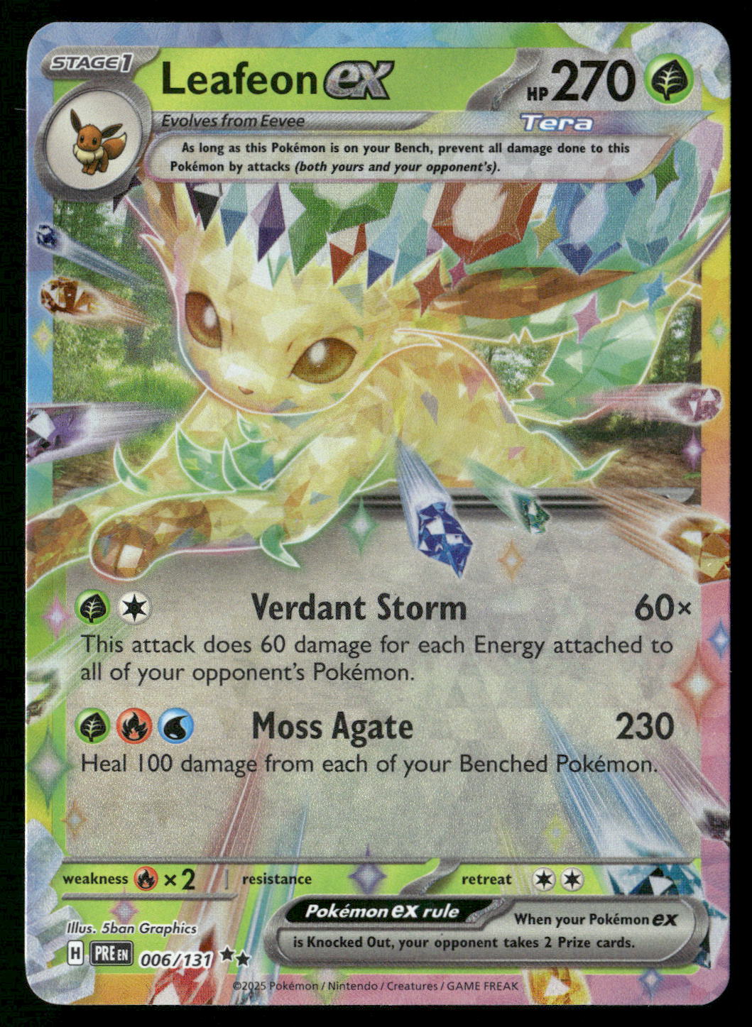 Leafeon ex 006/131 SV: Prismatic Evolutions Double Rare NM Pokemon
