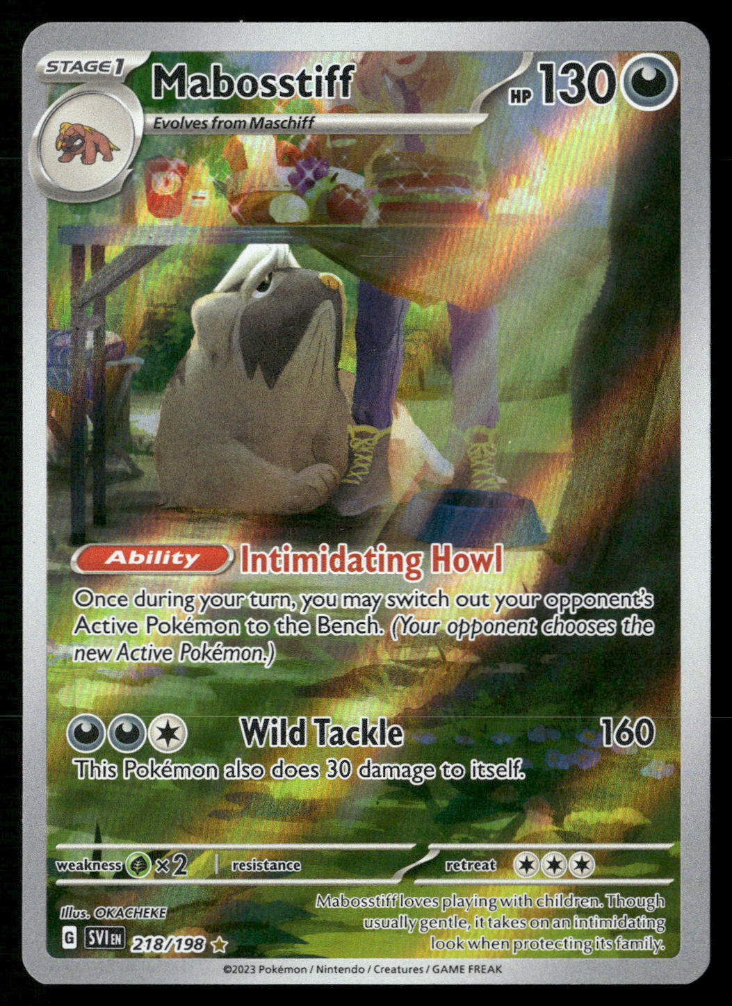 Mabosstiff 218/198 SV01: Scarlet & Violet Base Set Illustration Rare NM Pokemon