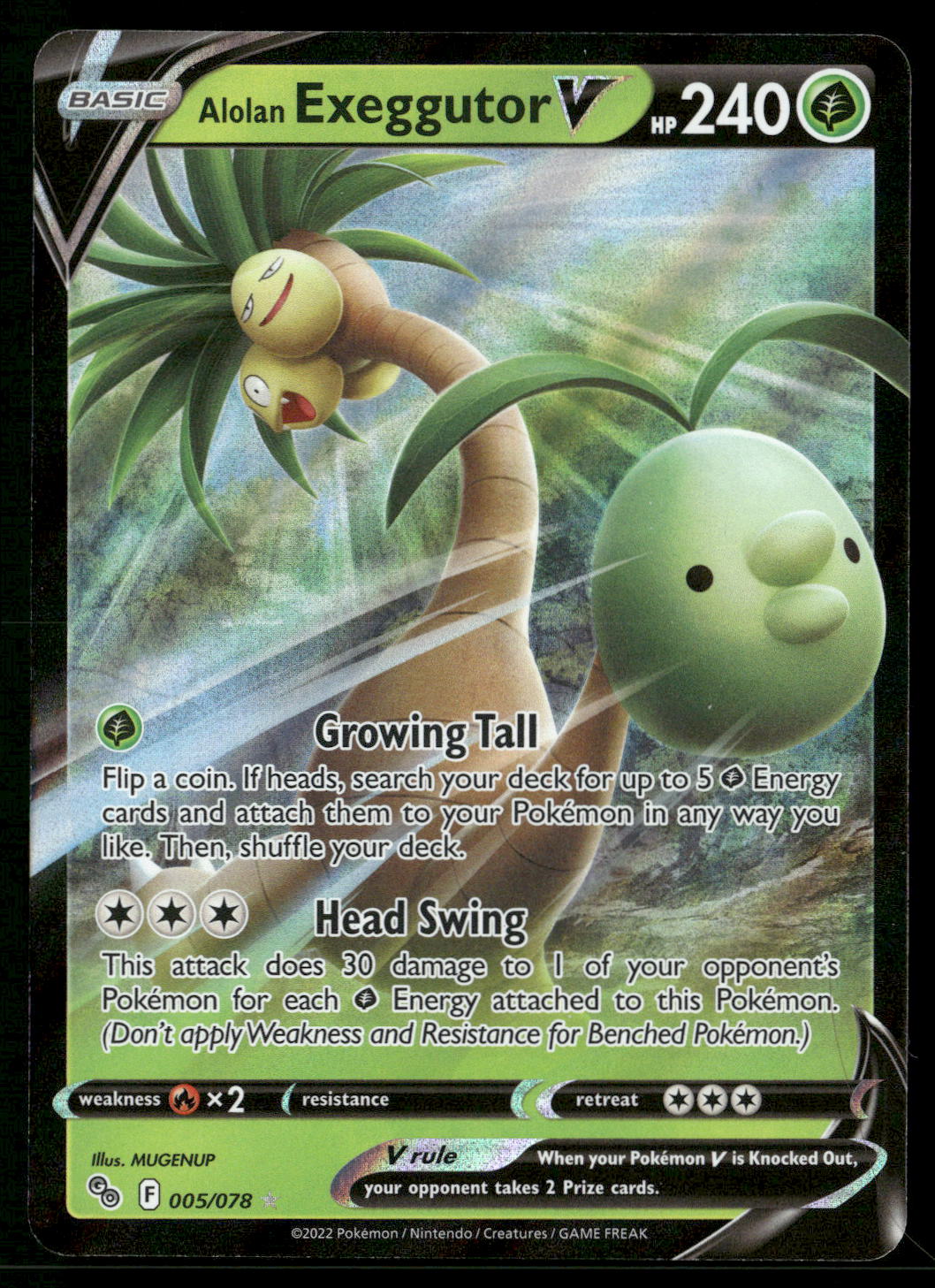 Alolan Exeggutor V 005/078 Pokemon GO Ultra Rare NM Pokemon