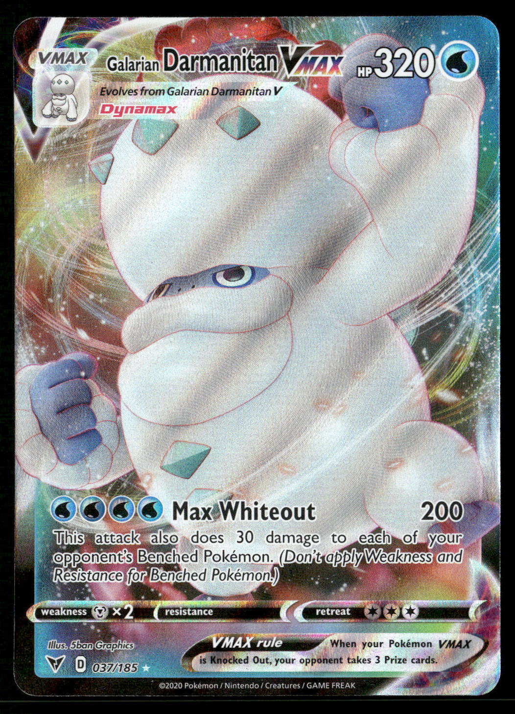 Galarian Darmanitan VMAX 037/185 SWSH04: Vivid Voltage Ultra Rare NM Pokemon