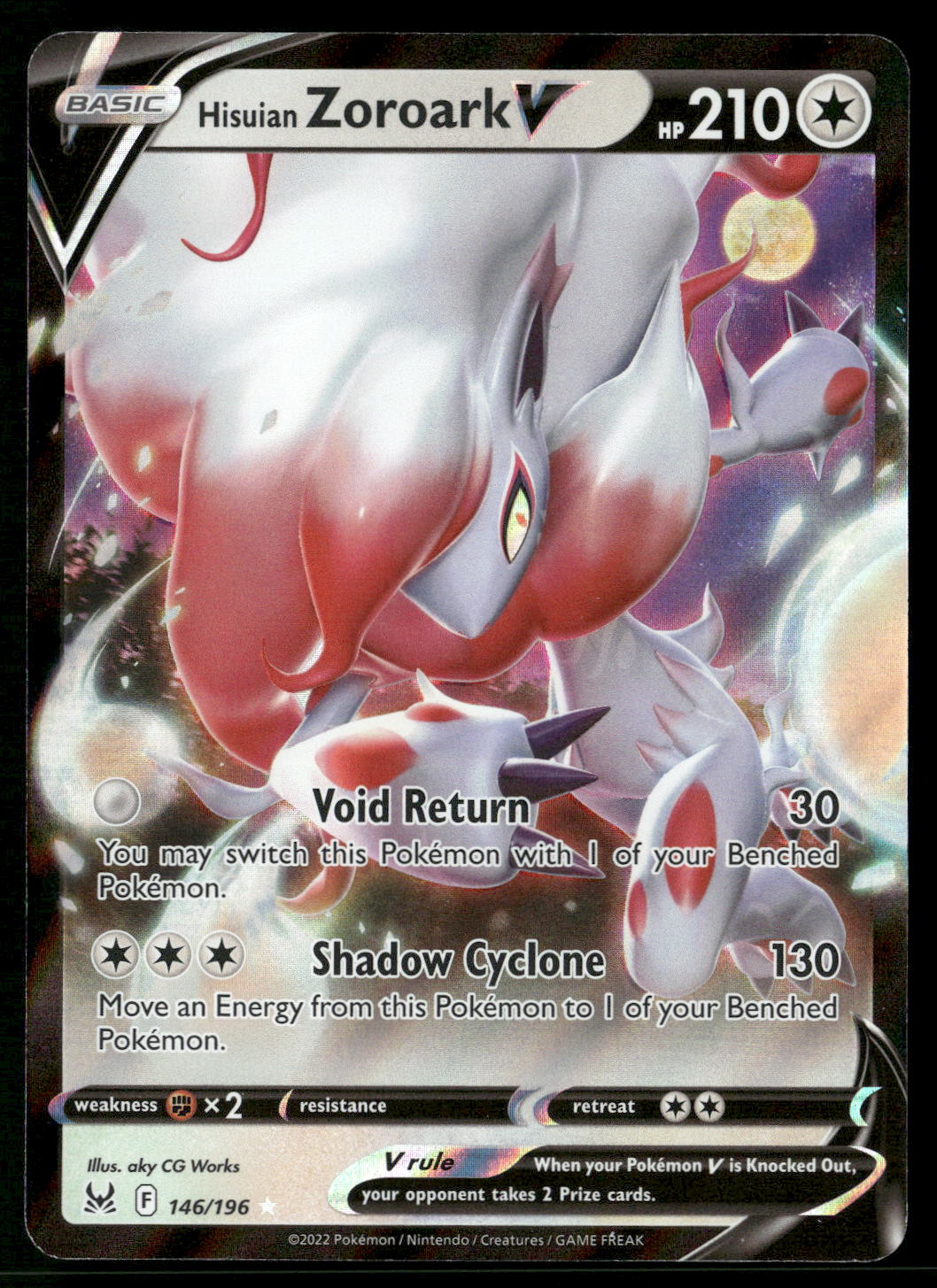 Hisuian Zoroark V 146/196 SWSH11: Lost Origin Ultra Rare NM Pokemon