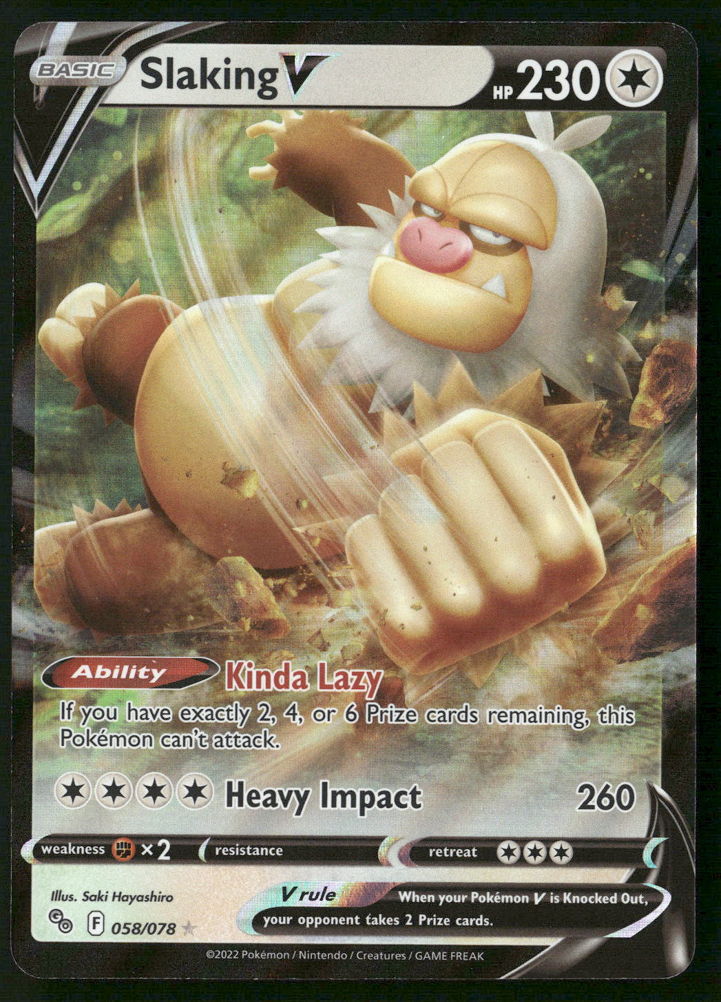 Slaking V 058/078 Pokemon GO Ultra Rare NM Pokemon