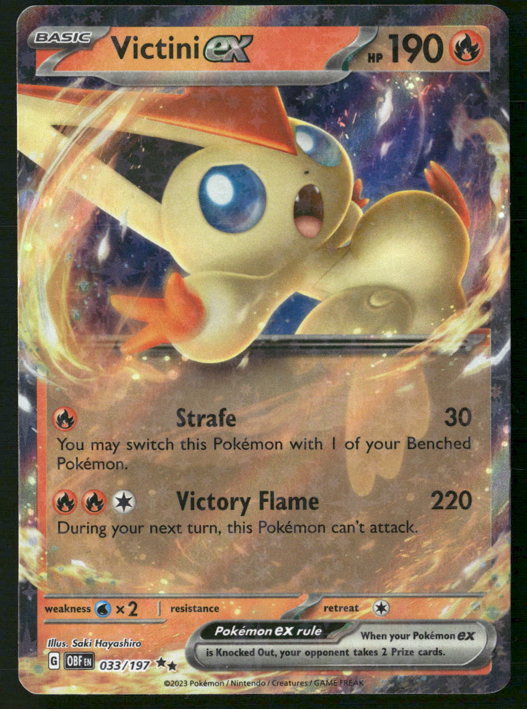 Victini ex 033/197 SV03: Obsidian Flames Double Rare NM Pokemon