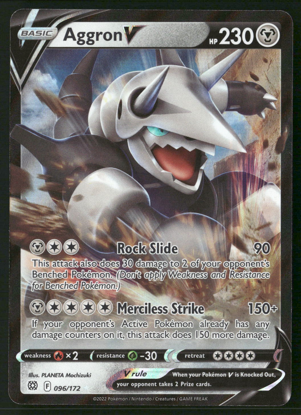 Aggron V 096/172 SWSH09: Brilliant Stars Ultra Rare NM Pokemon