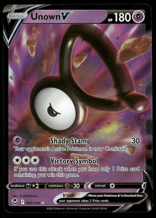 Unown V 065/195 SWSH12: Silver Tempest Ultra Rare NM Pokemon