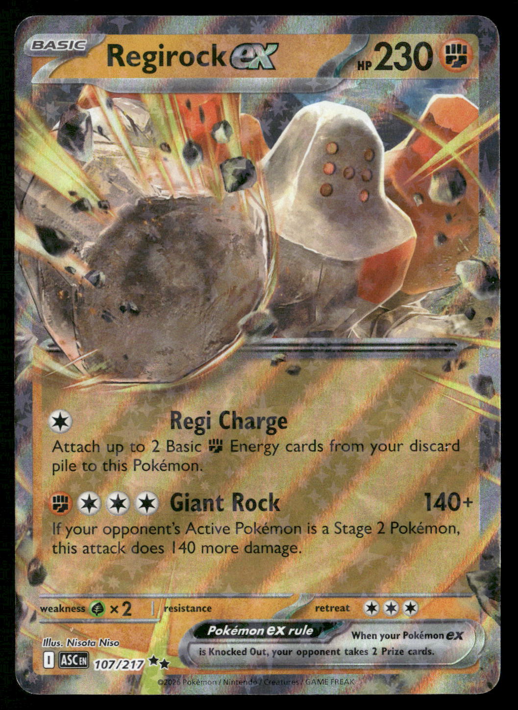 Regirock ex 107/217 ME: Ascended Heroes Double Rare NM