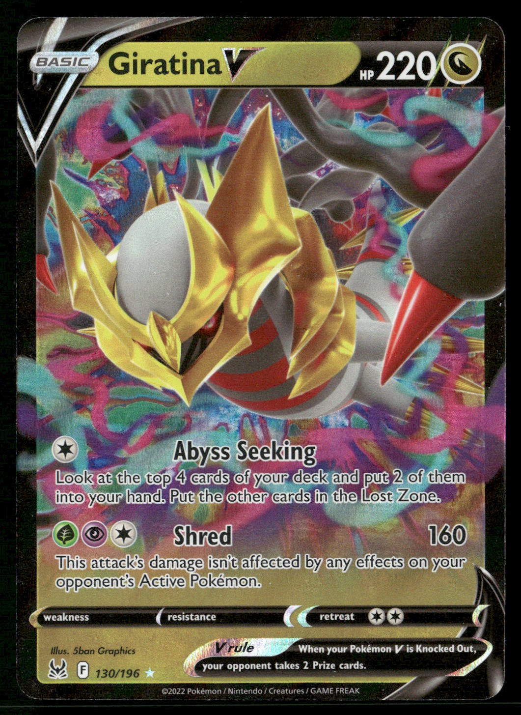 Giratina V 130/196 SWSH11: Lost Origin Ultra Rare NM Pokemon