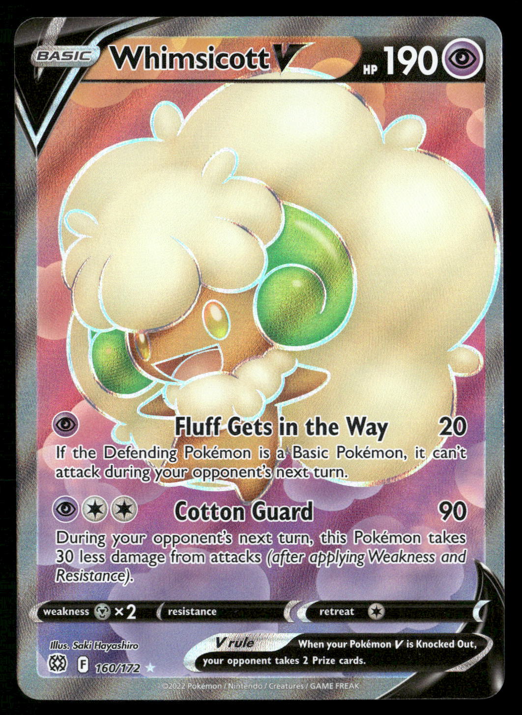 Whimsicott V (Full Art) 160/172 SWSH09: Brilliant Stars Ultra Rare NM Pokemon