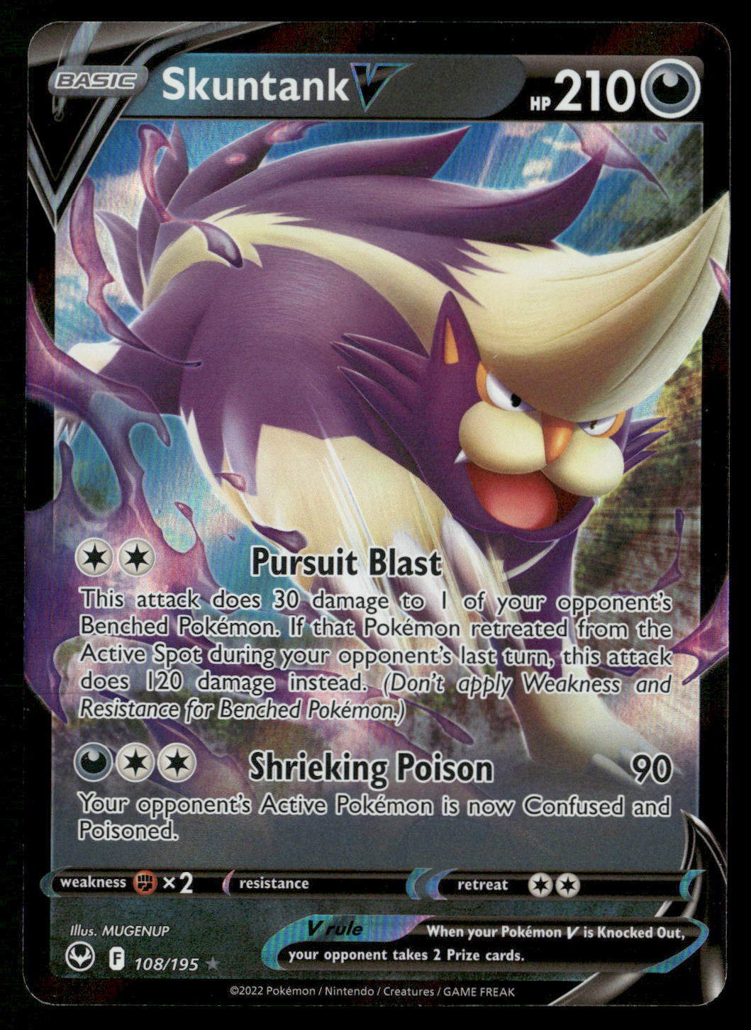 Skuntank V 108/195 SWSH12: Silver Tempest Ultra Rare NM Pokemon