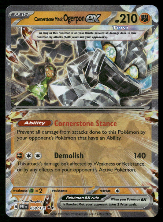 Cornerstone Mask Ogerpon ex 058/131 SV: Prismatic Evolutions Double Rare NM