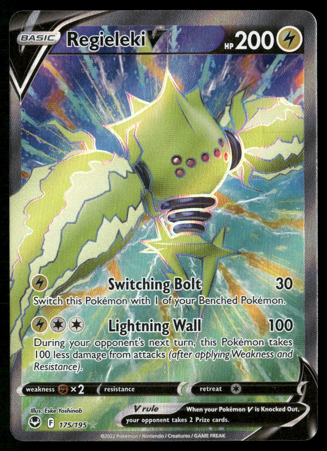 Regieleki V (Full Art) 175/195 SWSH12: Silver Tempest Ultra Rare NM Pokemon
