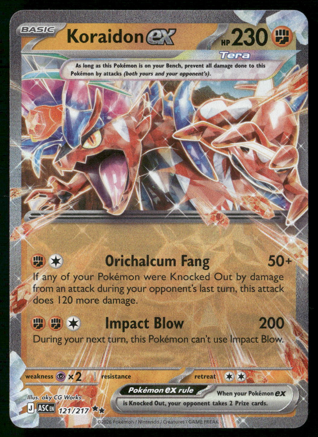 Koraidon ex 121/217 ME: Ascended Heroes Double Rare NM