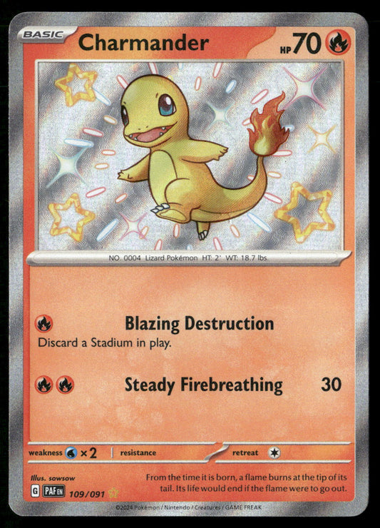 Charmander 109/091 SV: Paldean Fates Shiny Rare NM Pokemon
