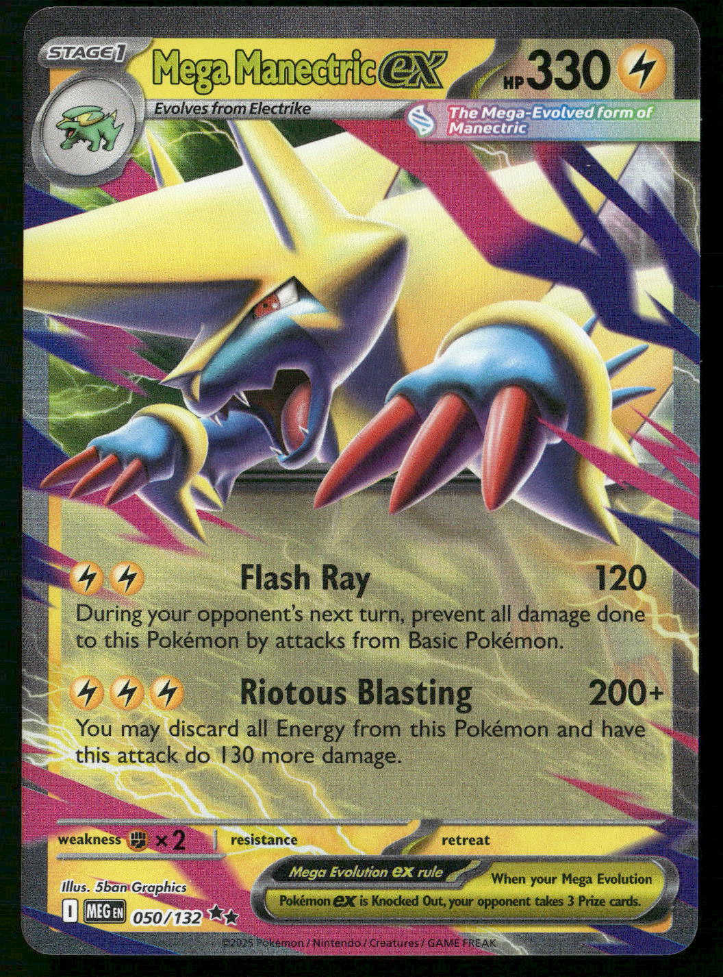 Mega Manectric ex 050/132 ME01: Mega Evolution Double Rare NM
