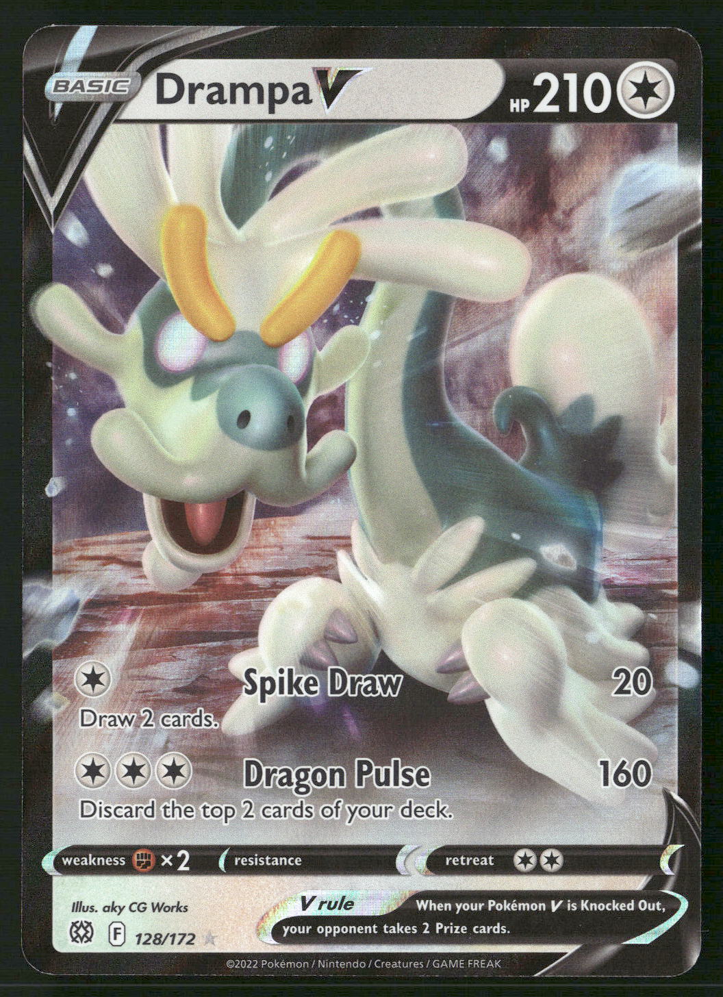 Drampa V 128/172 SWSH09: Brilliant Stars Ultra Rare NM Pokemon