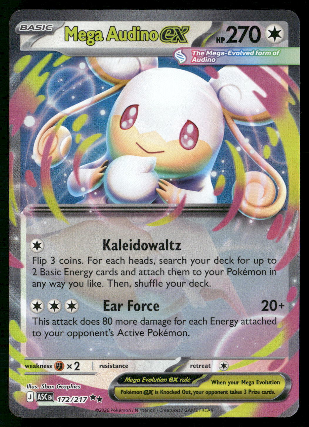Mega Audino ex 172/217 ME: Ascended Heroes Double Rare NM