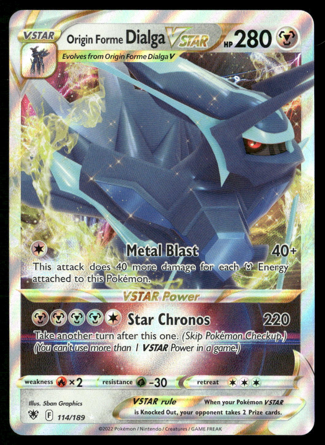 Origin Forme Dialga VSTAR 114/189 SWSH10: Astral Radiance Ultra Rare NM Pokemon