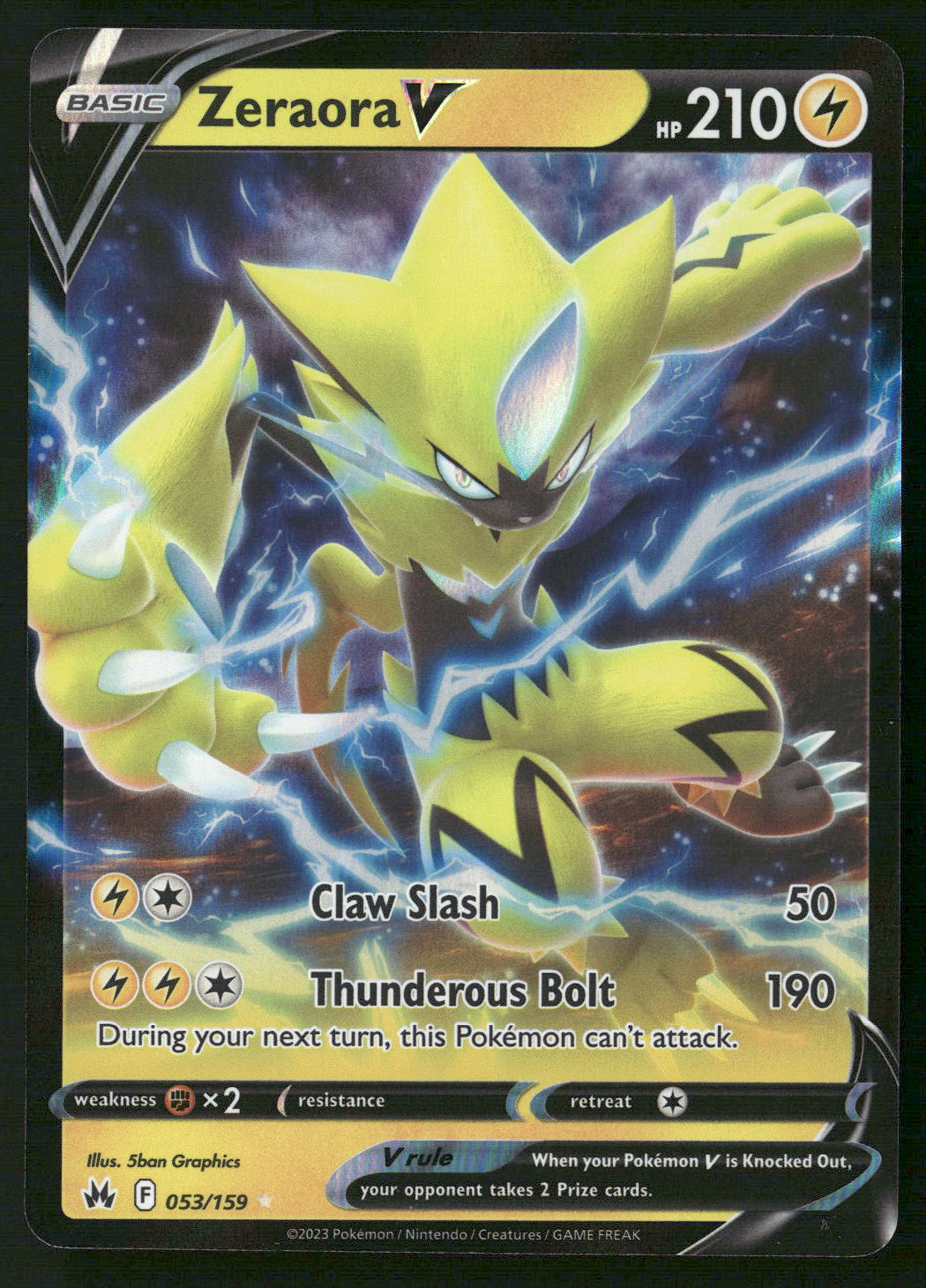 Zeraora V 053/159 SWSH: Crown Zenith Ultra Rare NM Pokemon
