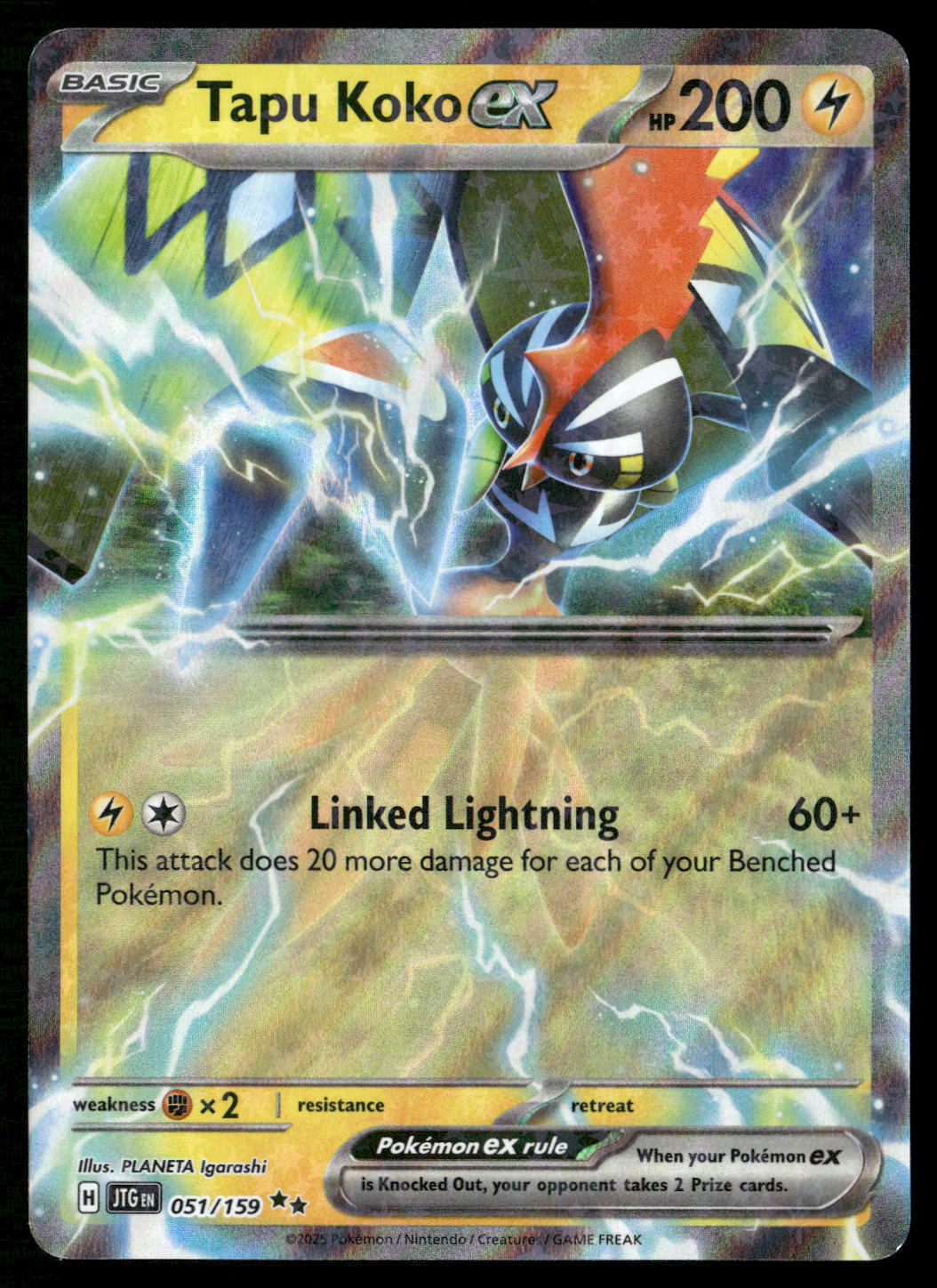 Tapu Koko ex 051/159 SV09: Journey Together Double Rare NM Pokemon