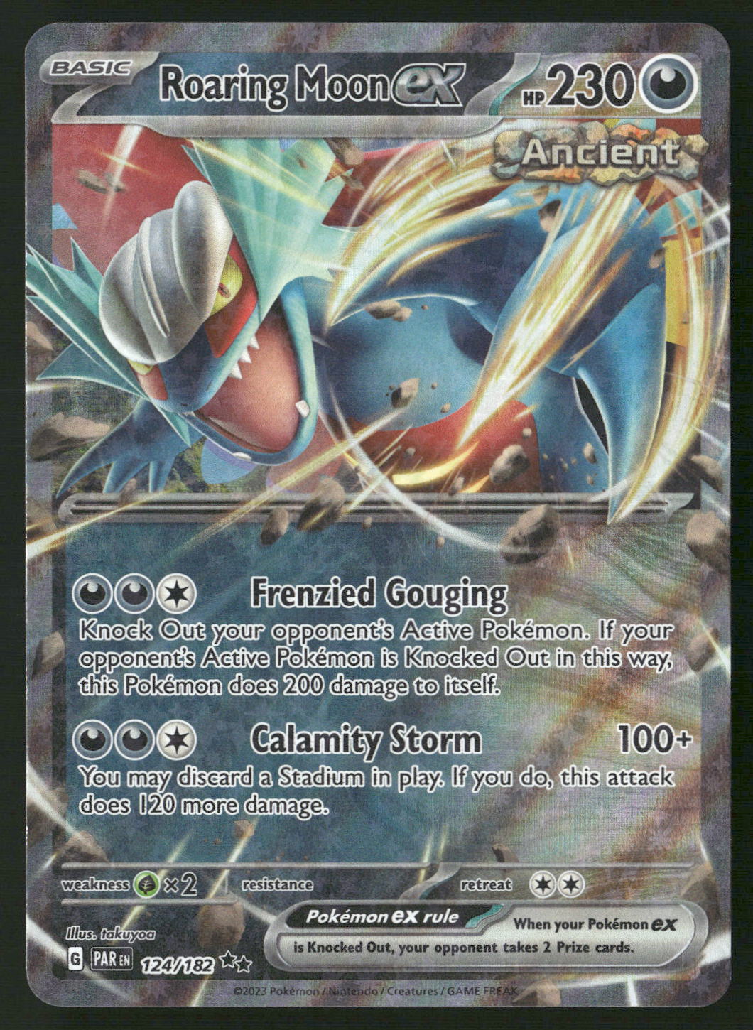 Roaring Moon ex 124/182 SV04: Paradox Rift Double Rare NM Pokemon