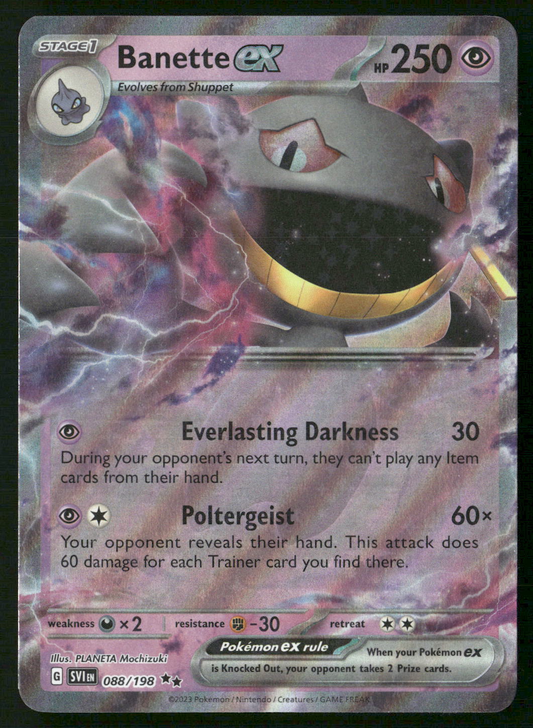 Banette ex 088/198 SV01: Scarlet & Violet Base Set Double Rare NM Pokemon