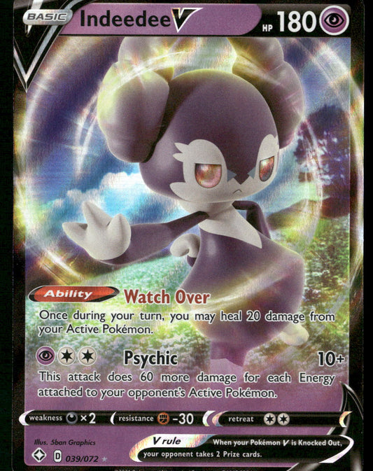 Indeedee V 039/072 Shining Fates Ultra Rare NM Pokemon
