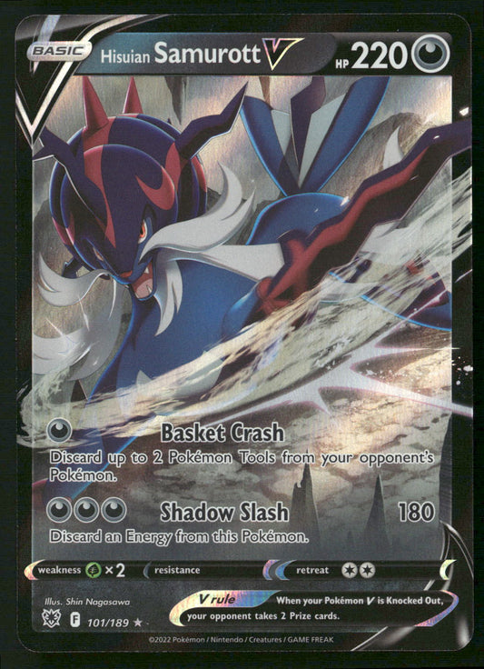 Hisuian Samurott V 101/189 SWSH10: Astral Radiance Ultra Rare NM Pokemon