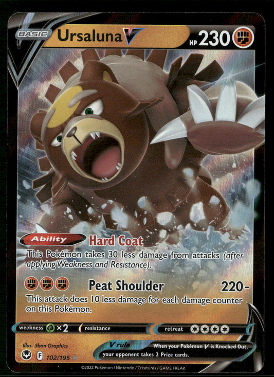 Ursaluna V 102/195 SWSH12: Silver Tempest Ultra Rare NM Pokemon