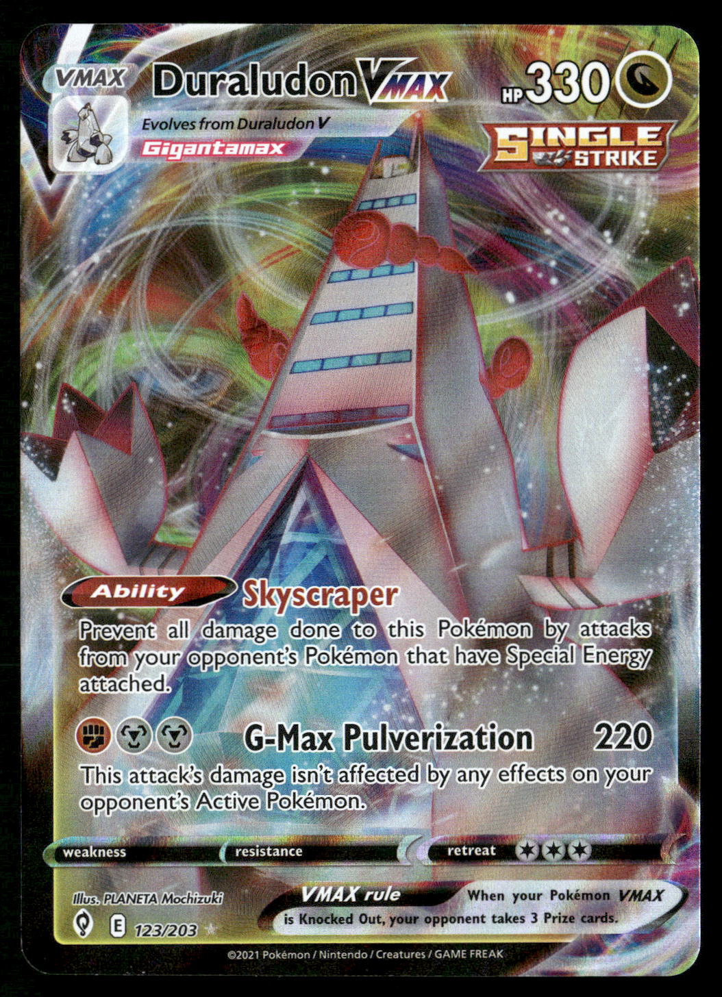 Duraludon VMAX 123/203 SWSH07: Evolving Skies Ultra Rare NM Pokemon