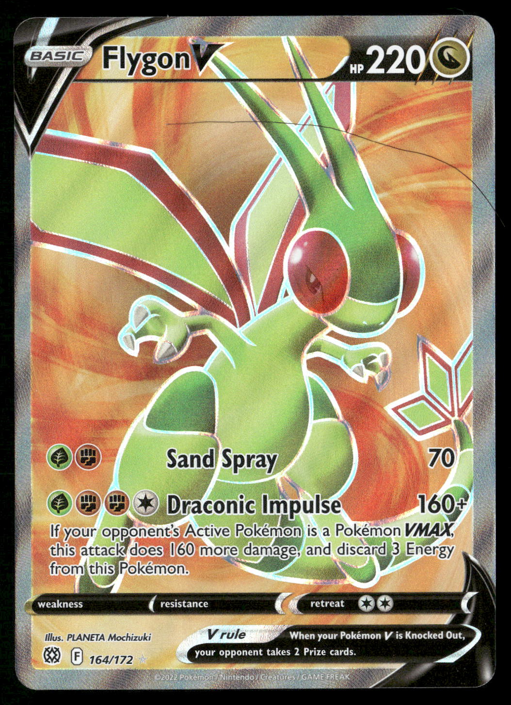 Flygon V (Full Art) 164/172 SWSH09: Brilliant Stars Ultra Rare NM Pokemon