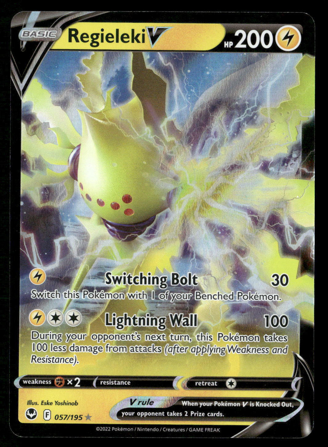 Regieleki V 057/195 SWSH12: Silver Tempest Ultra Rare NM Pokemon
