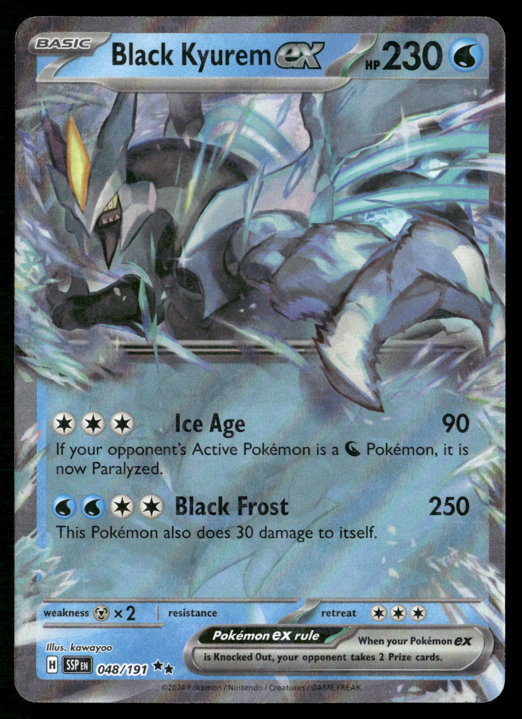Black Kyurem ex 048/191 SV08: Surging Sparks Double Rare NM Pokemon