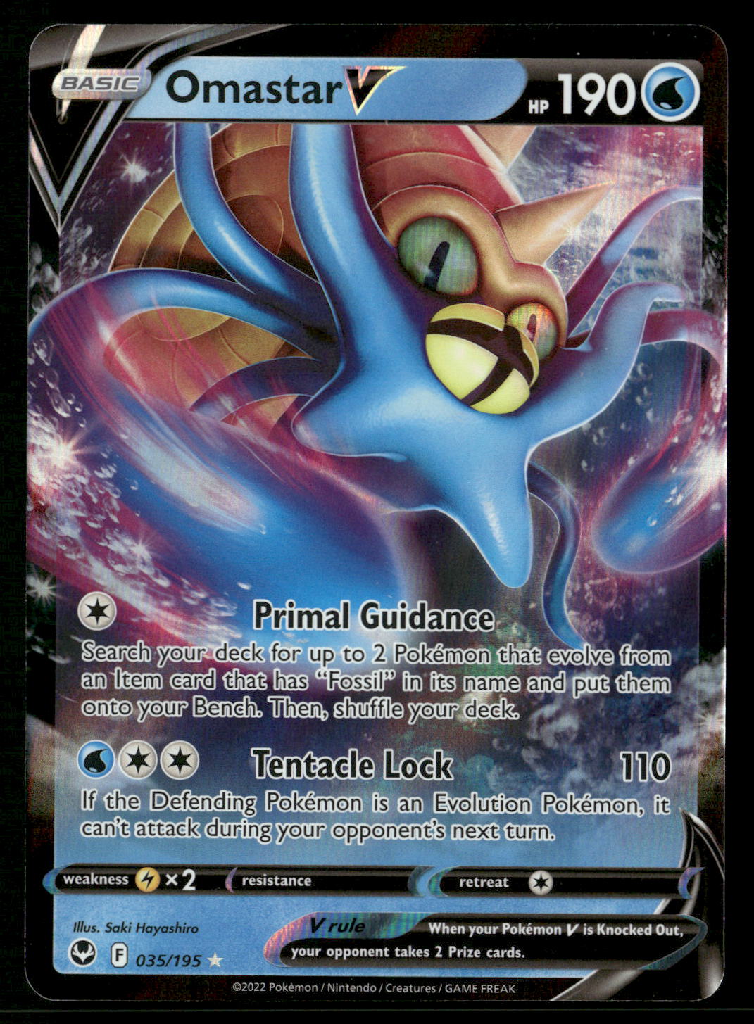 Omastar V 035/195 SWSH12: Silver Tempest Ultra Rare NM Pokemon