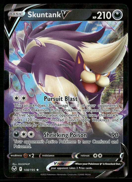 Skuntank V 108/195 SWSH12: Silver Tempest Ultra Rare NM Pokemon