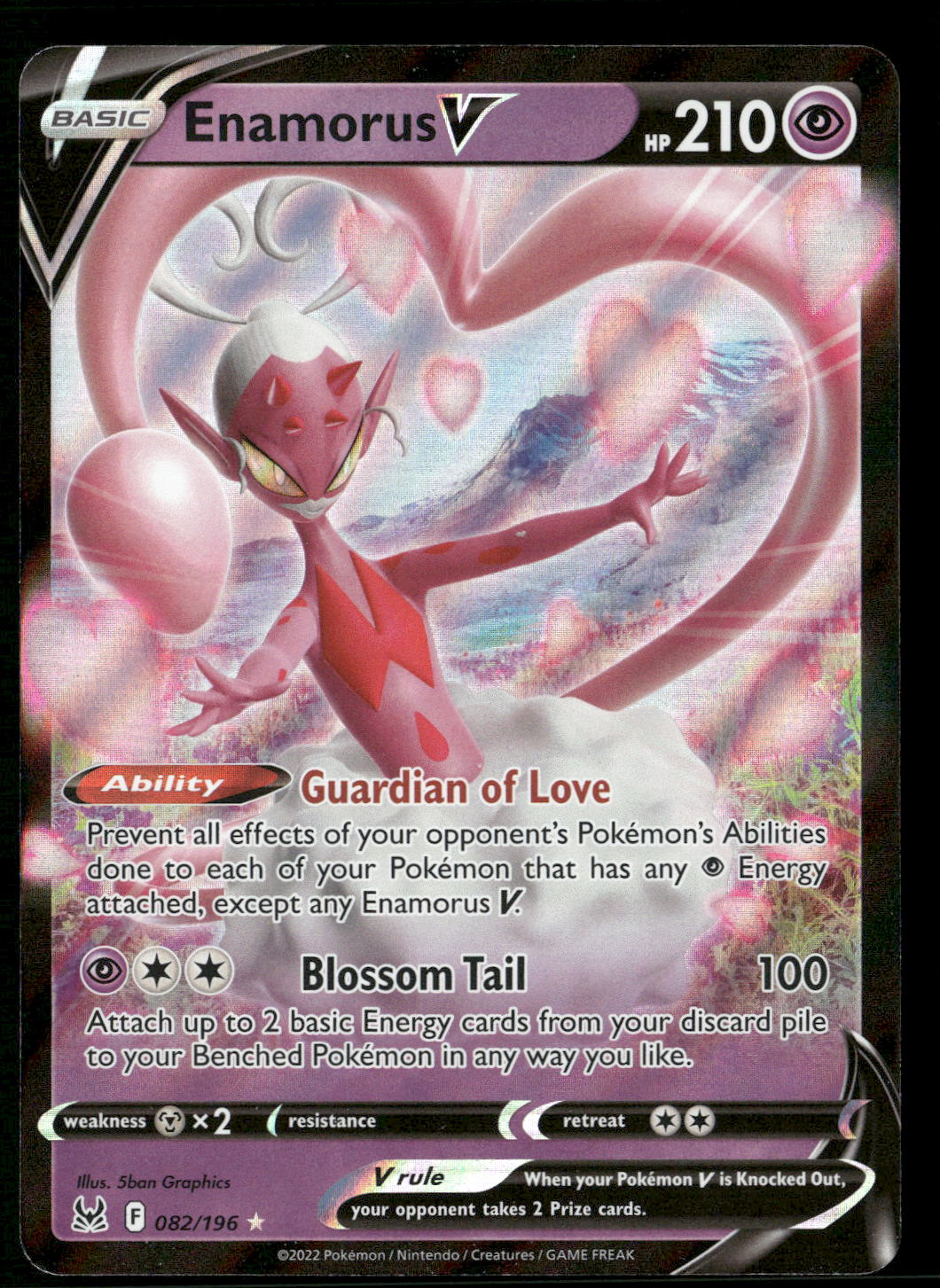 Enamorus V 082/196 SWSH11: Lost Origin Ultra Rare NM Pokemon