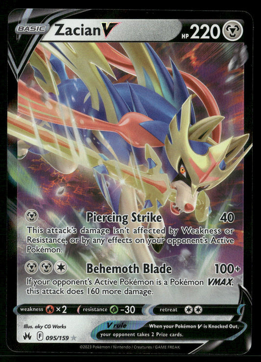 Zacian V 095/159 SWSH: Crown Zenith Ultra Rare NM Pokemon