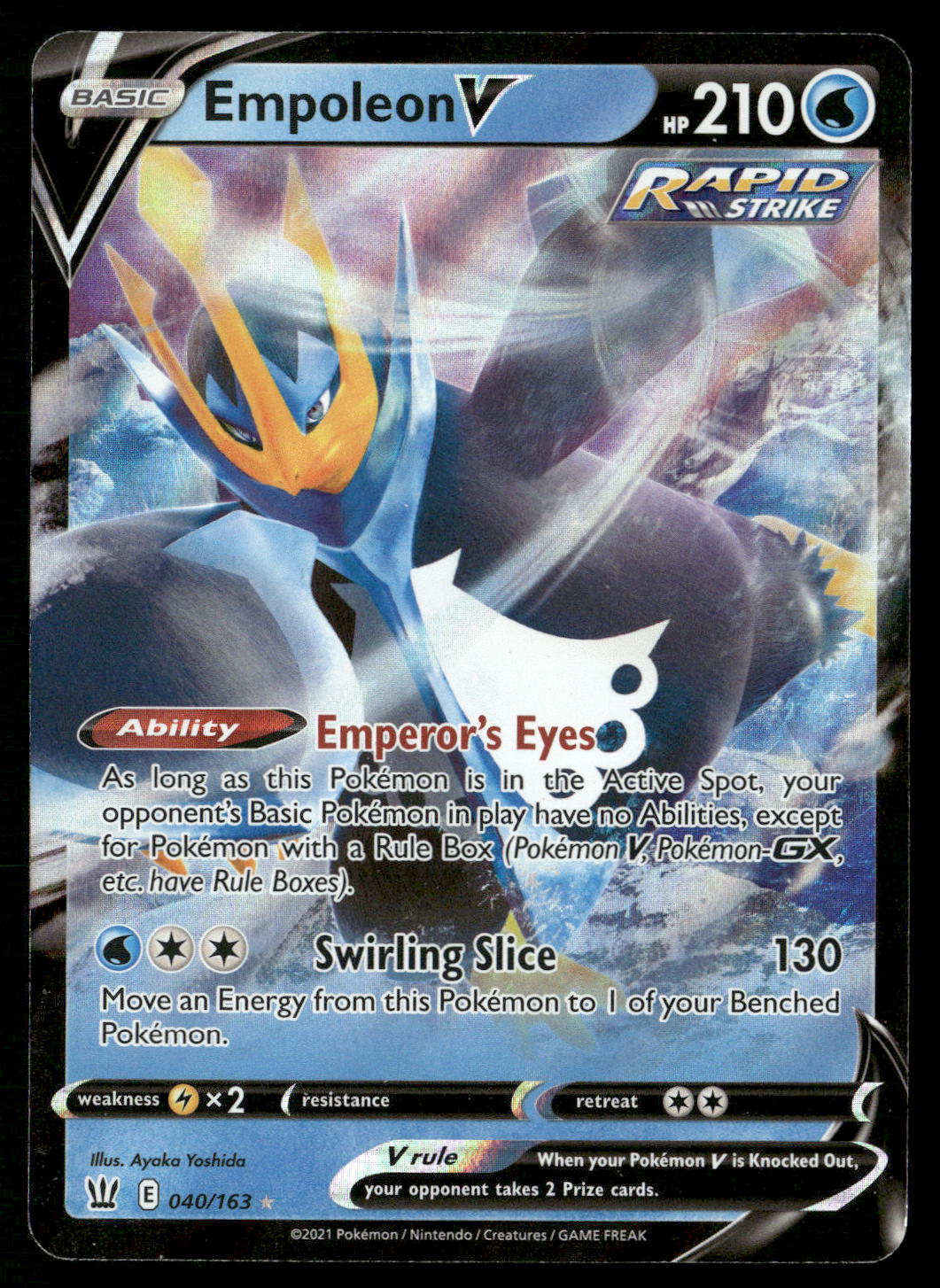 Empoleon V 040/163 SWSH05: Battle Styles Ultra Rare NM Pokemon
