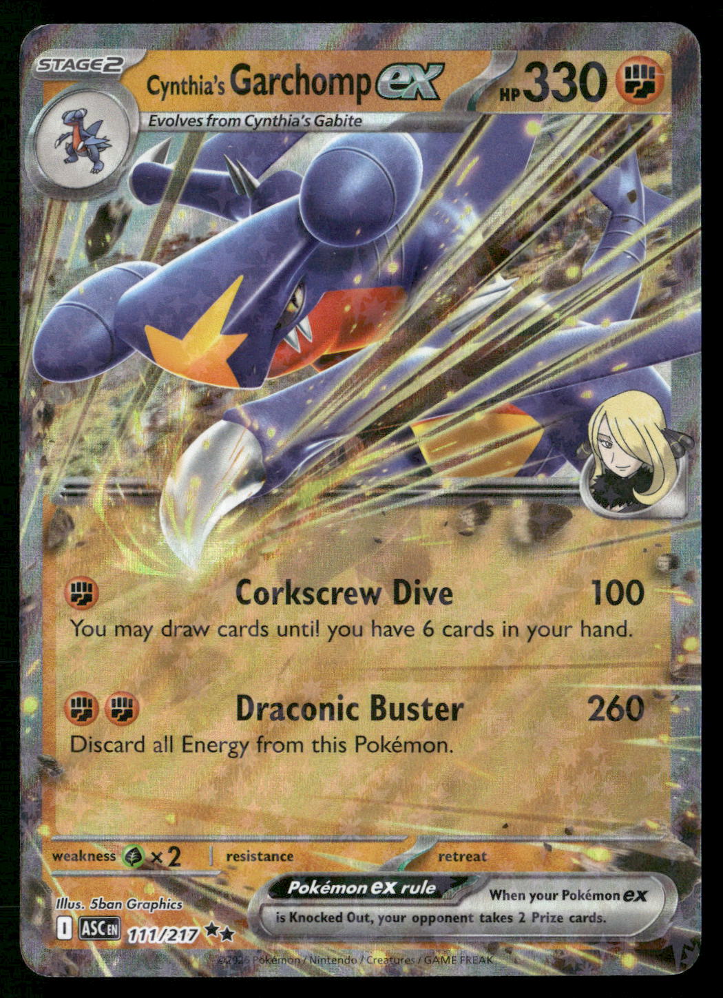Cynthia's Garchomp ex 111/217 ME: Ascended Heroes Double Rare NM
