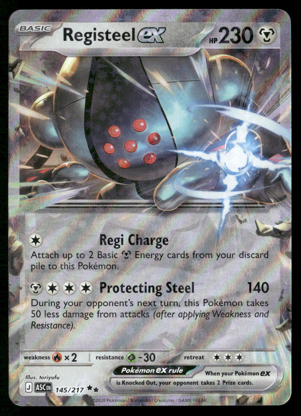 Registeel ex 145/217 ME: Ascended Heroes Double Rare NM