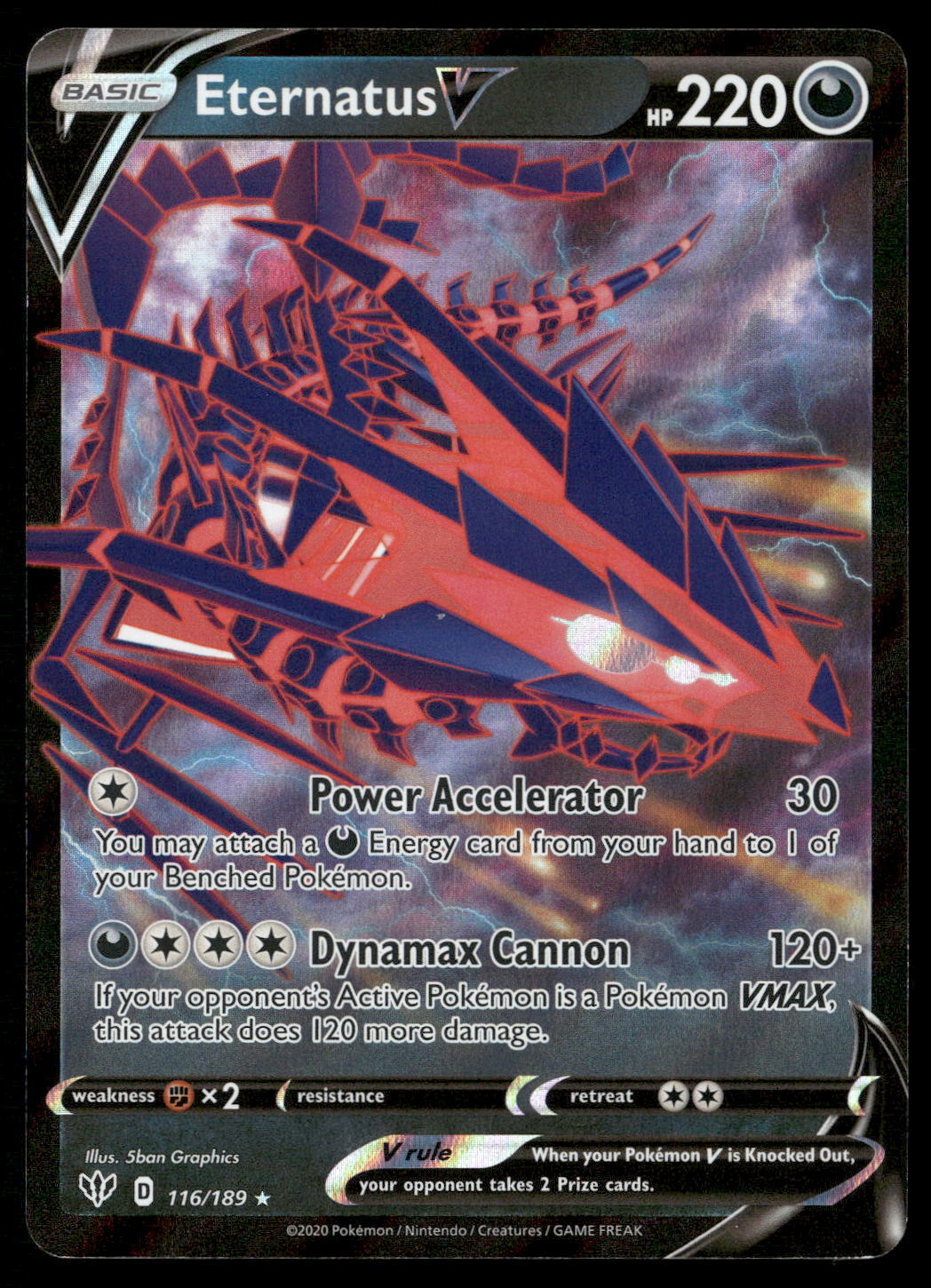 Eternatus V 116/189 SWSH03: Darkness Ablaze Ultra Rare NM Pokemon
